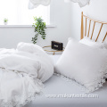 Rayon Snow white lace bedding sets